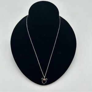 Kay Jewelers Minnie Mouse Silver and White Gold Heart Necklace